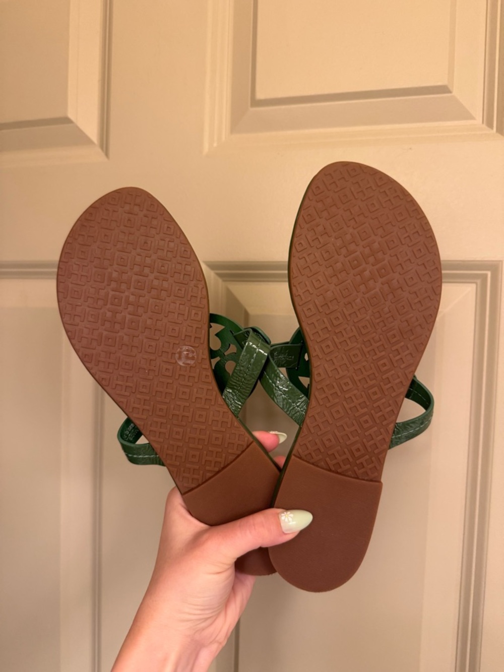 Tory Burch Miller Patent Leather Green Sandal - Picture 2 of 2